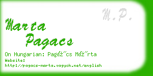 marta pagacs business card